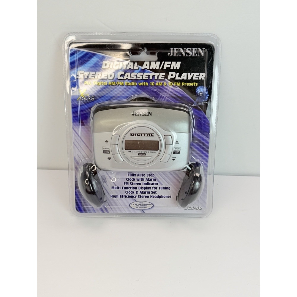 Jensen Digital AM/FM Stereo Cassette Player SCR-90 New In Package Vintage